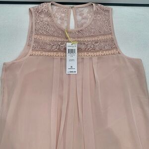 BCBGeneration Dress Adult Size Small Rose Smoke Lace Yoke Babydoll Women